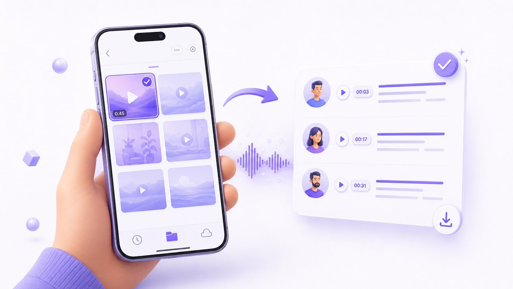 Transcribing a video on iPhone into timestamped text with speaker labels