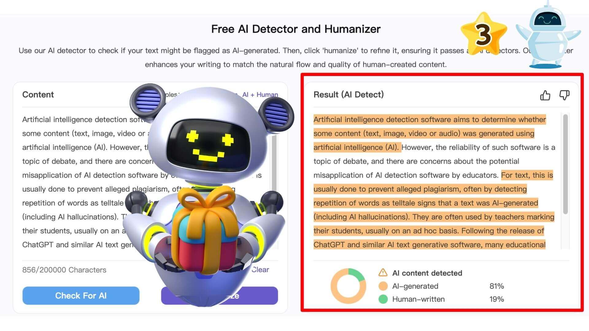 View detection results & feedback